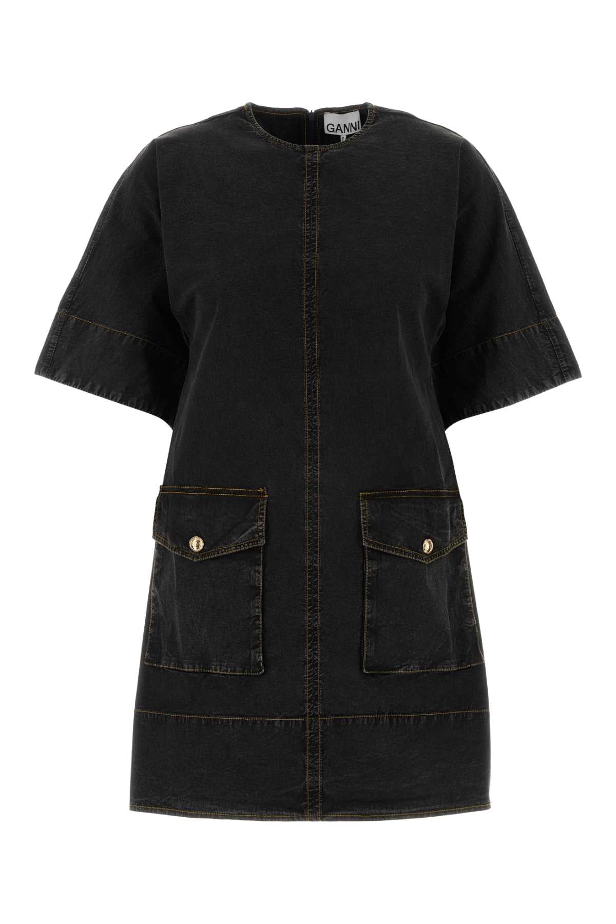 Ganni Stretch Dress — Black