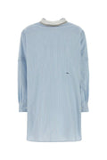 Prada Embroidered Poplin Blouse — Blue