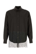 Fendi Lace-Trimmed Virgin Wool Shirt — Espresso