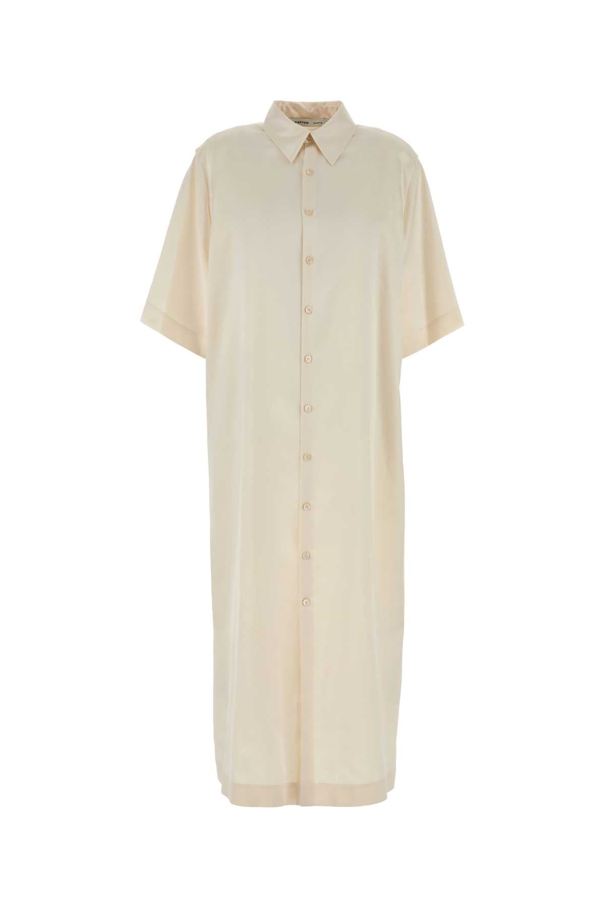 Carven Dress Shirt Dress — Beige