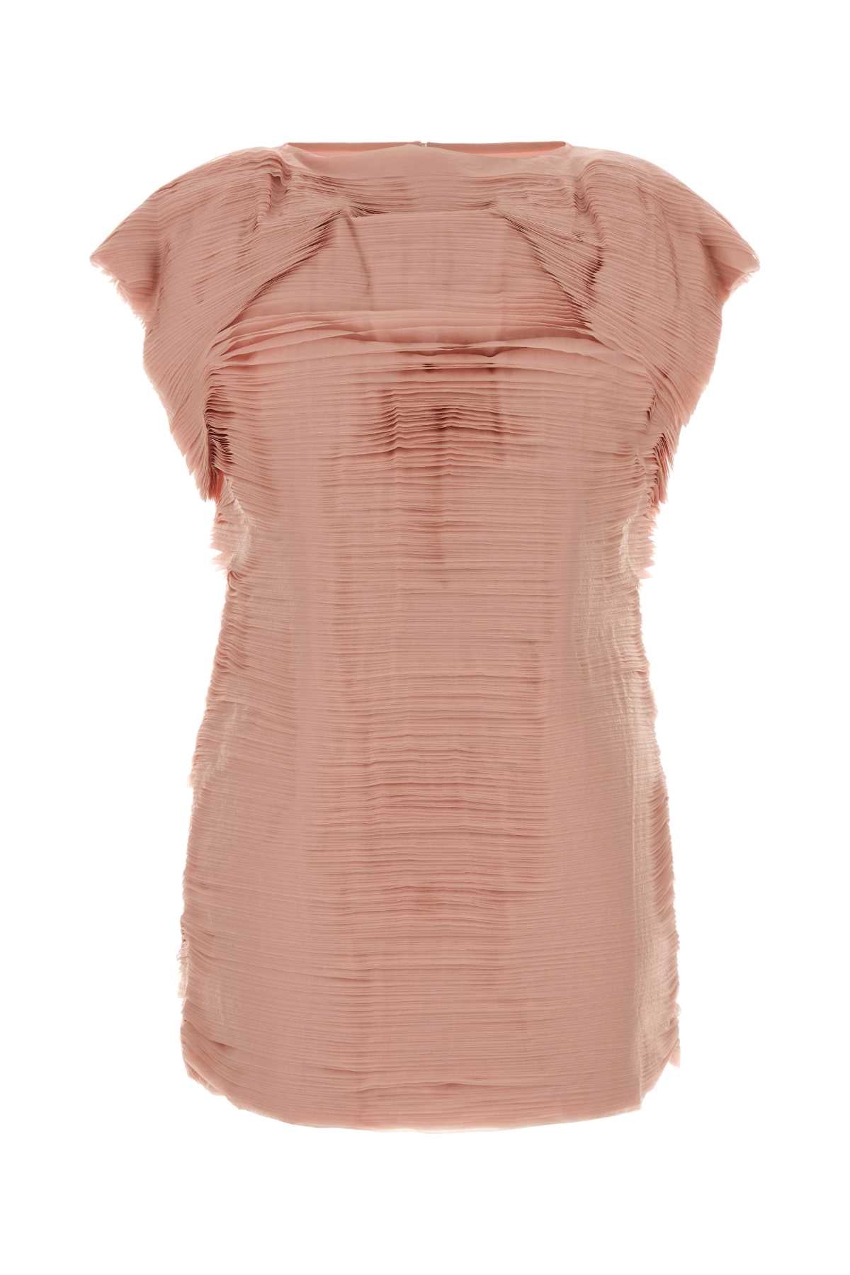 Jil Sander Ruched Nylon Mini Dress — Pink