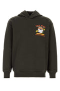Emporio Armani Graphic Print Cotton Hoodie — Charcoal