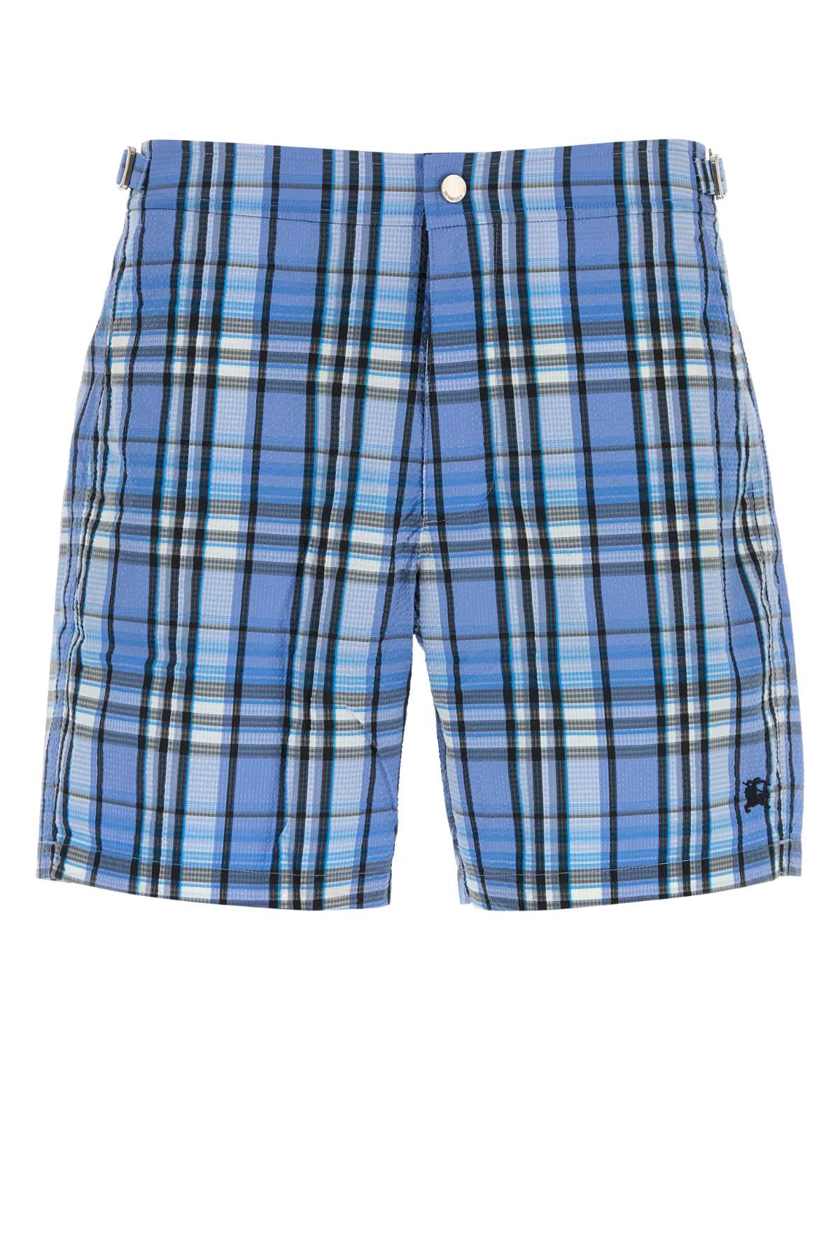 Burberry Plaid Polyester Blend Swimming Shorts — Blue