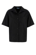Camisa de gabardina de poliamida reciclada Prada — Negra