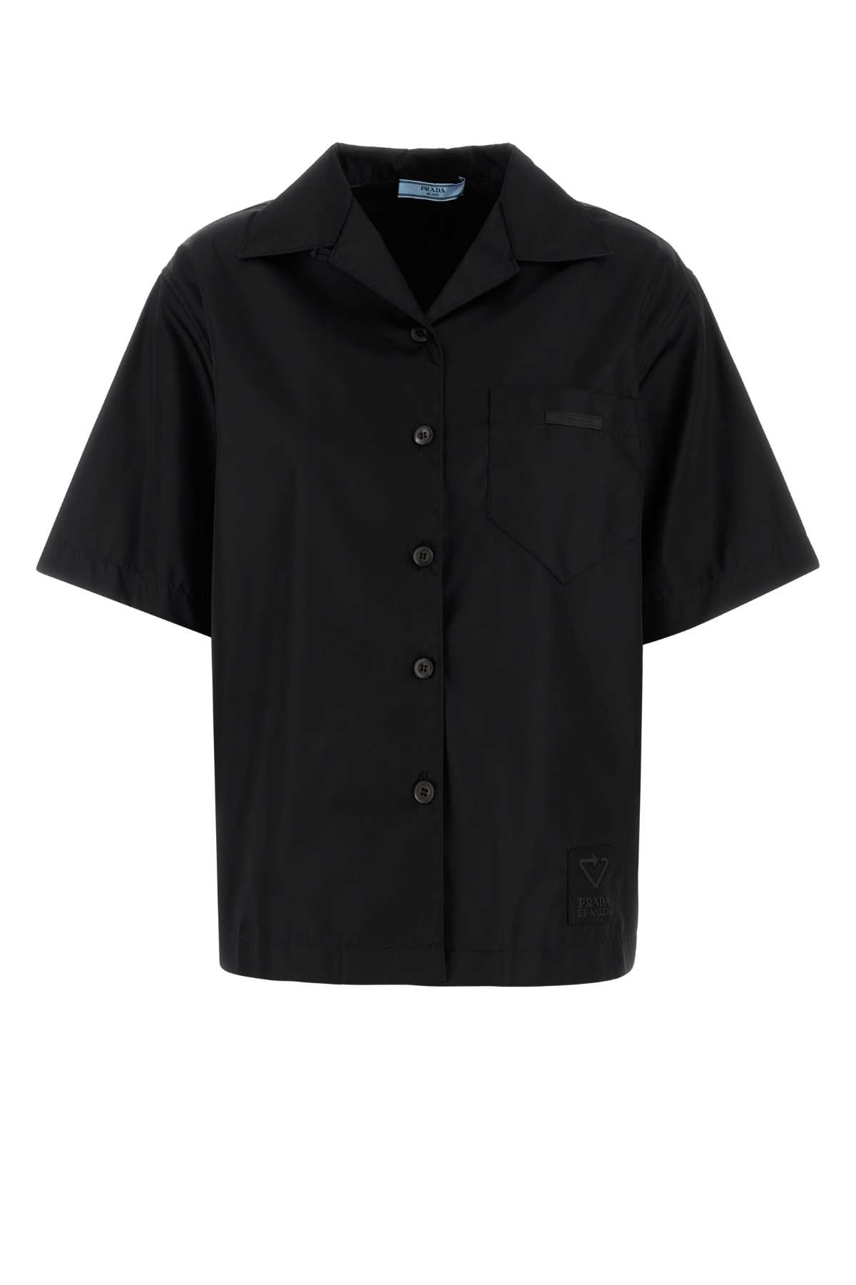 Camisa de gabardina de poliamida reciclada Prada — Negra