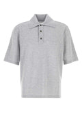 Bottega Veneta Knit Polo Shirt — Gray