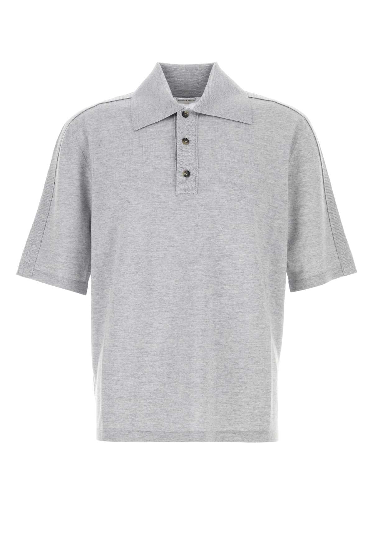 Bottega Veneta Knit Polo Shirt — Gray