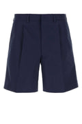 Prada Cotton Poplin Bermuda Shorts — Navy