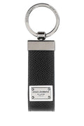 Dolce & Gabbana Textured Leather Key Case — Black
