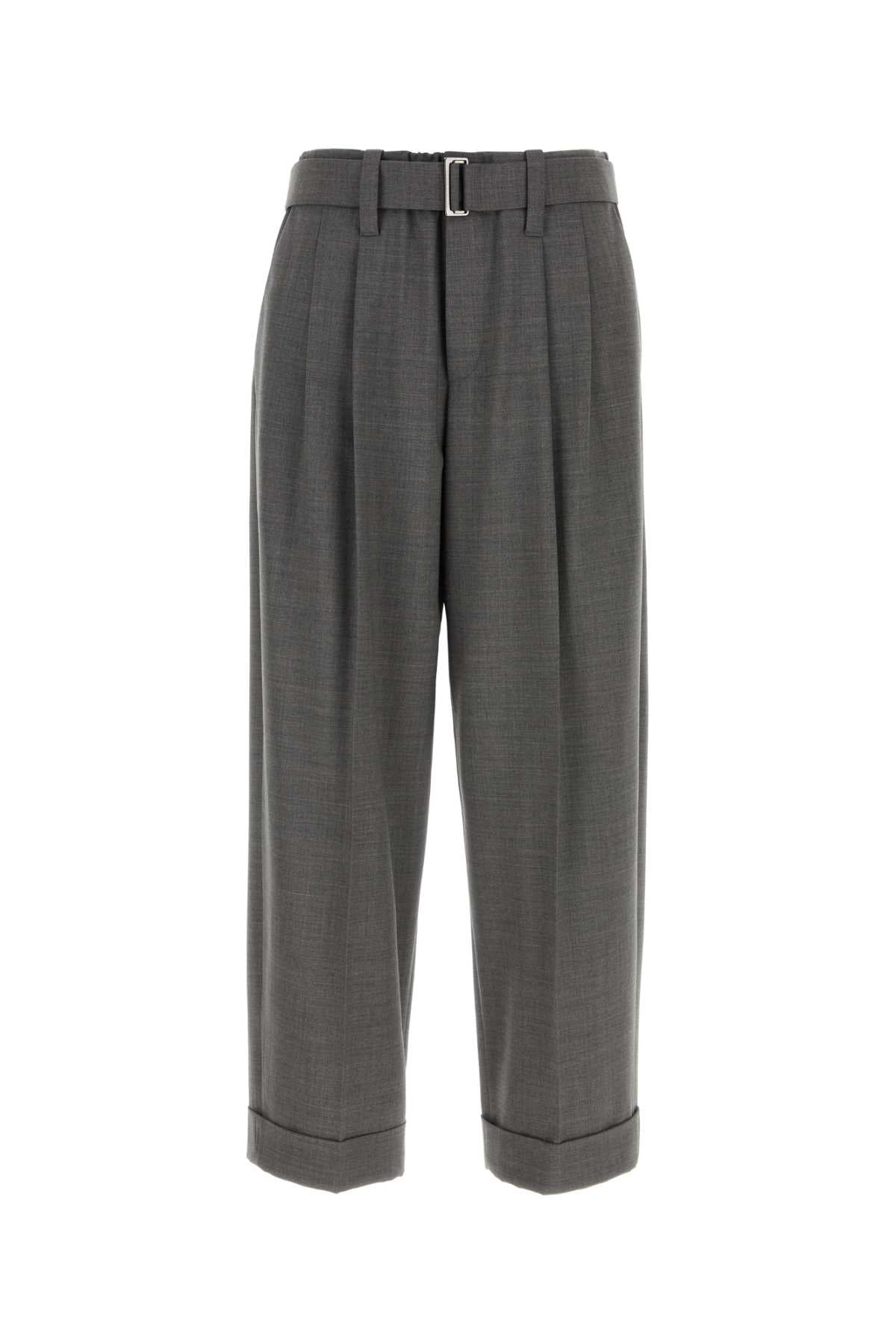 Brunello Cucinelli Stretch Virgin Wool Blend Trousers — Gray