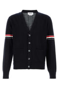 Thom Browne Striped Wool Cardigan — Navy