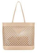 Prada Perforated Leather Shoulder Bag — Beige