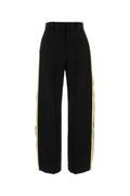 Loewe Wool-Blend Twill with Contrasting Side Stripe Trousers — Black