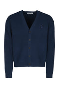 Maison Kitsune Ribbed Cotton-Blend Cardigan — Navy