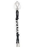Prada Logo-Jacquard Fabric Key Case — Black