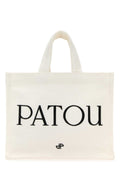Patou Logo-Embroidered Canvas Tote Bag — White
