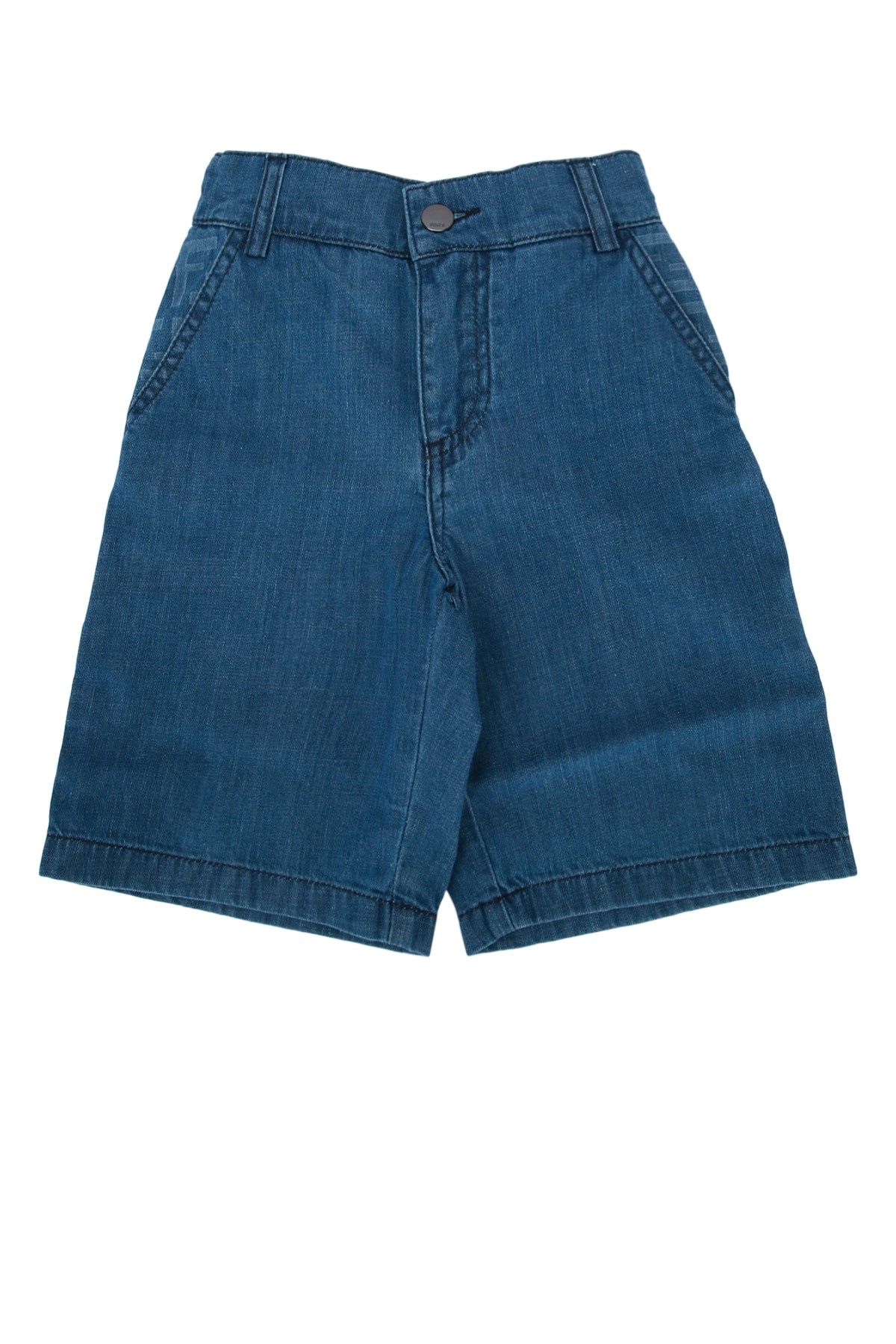 Fendi Kids Denim Bermuda Shorts — Blue