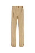 Miu Miu Recycled Cotton Trousers — Beige