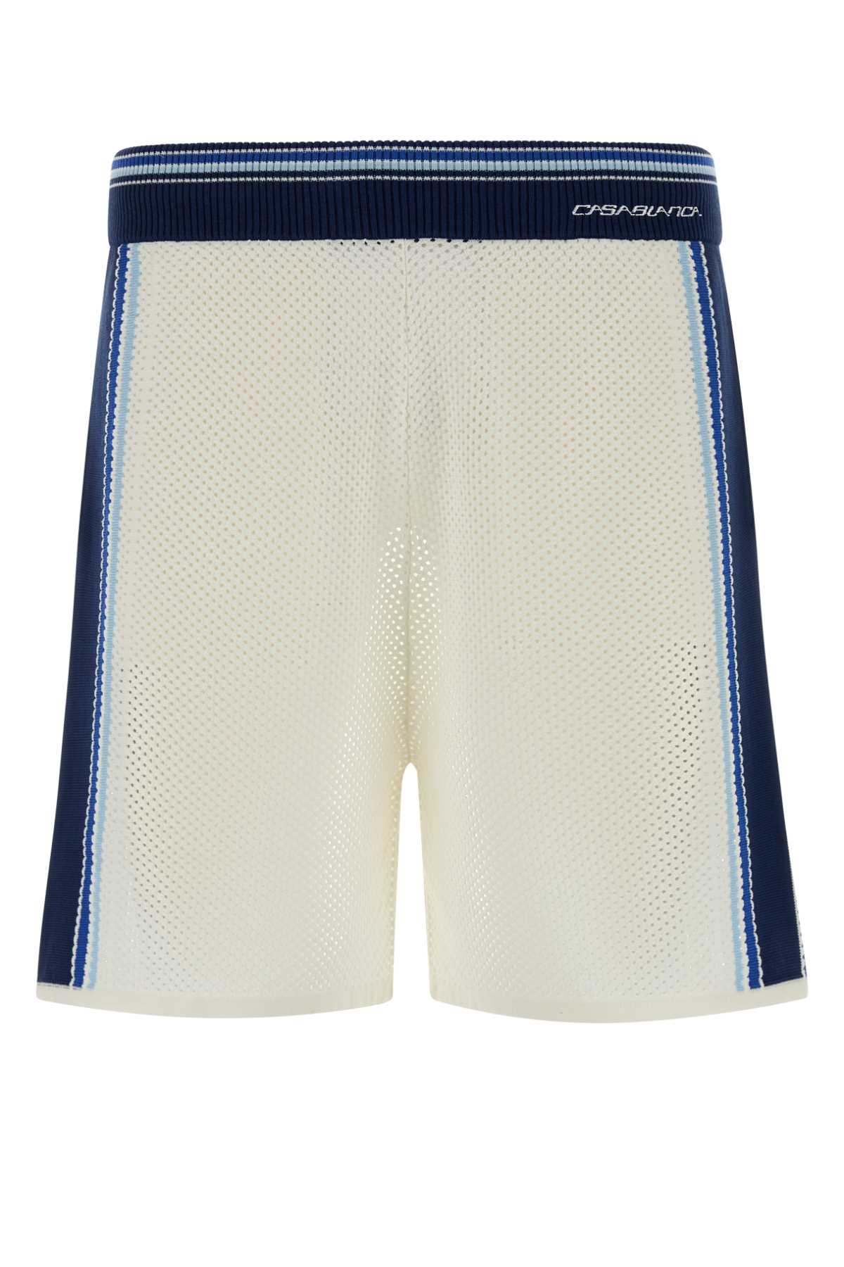 Casablanca Stripe Bermuda Shorts — White