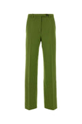 Miu Miu Viscose-Blend Trousers — Green