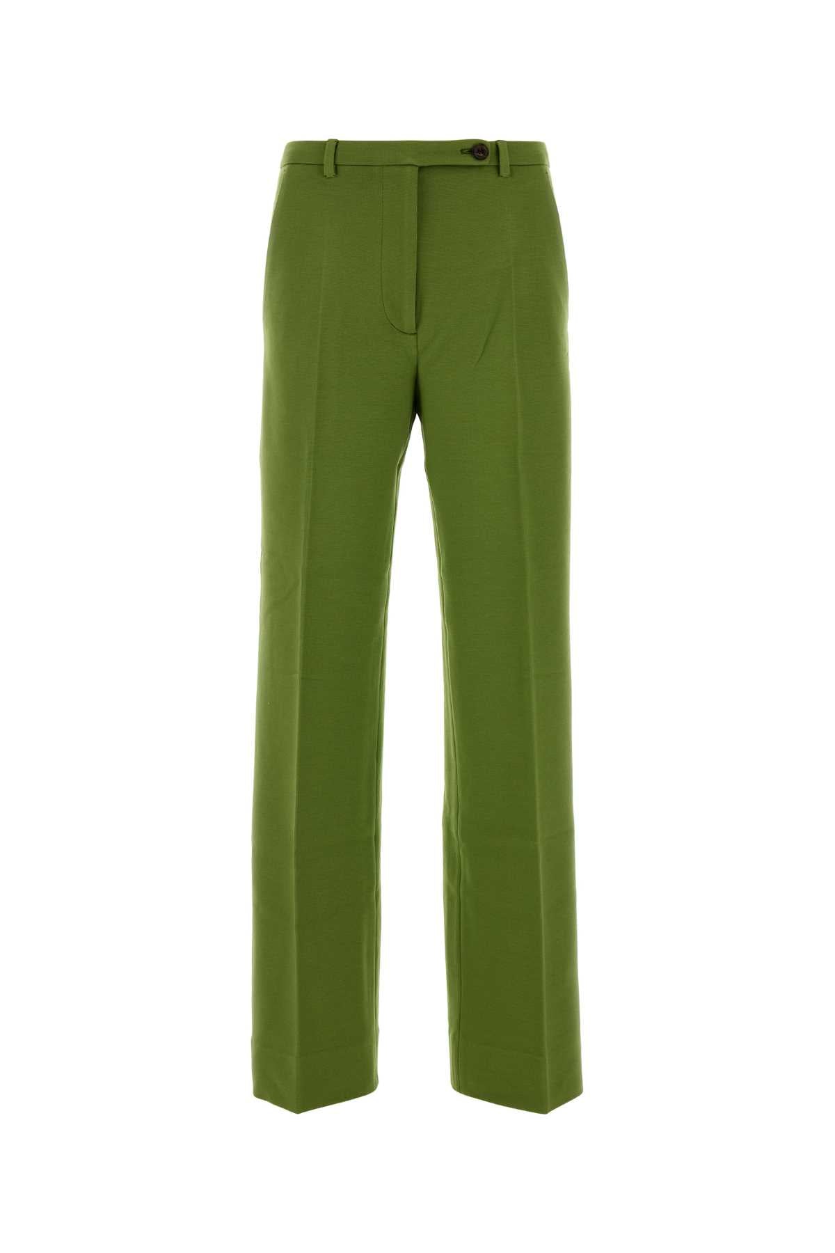 Miu Miu Viscose-Blend Trousers — Green