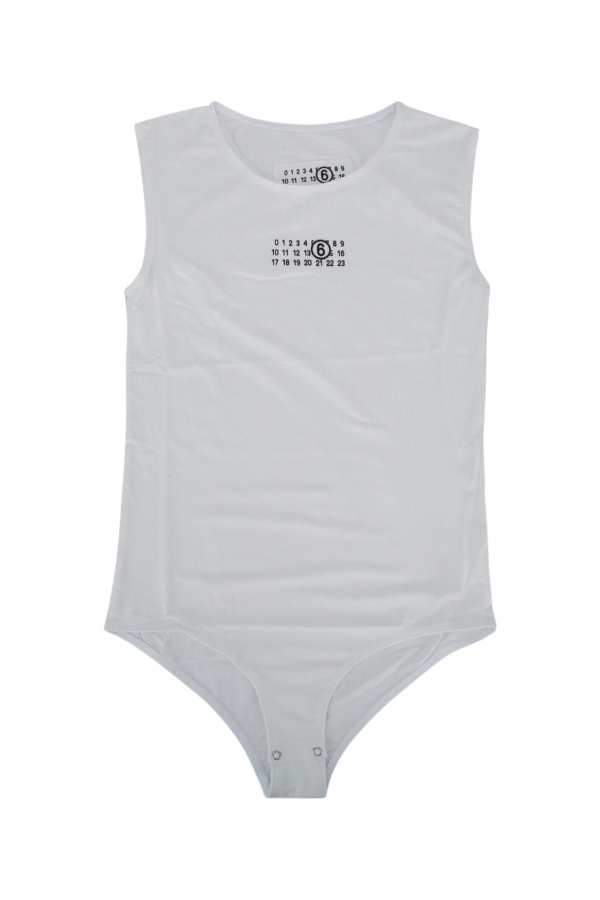 Mm6 Kids Logo-Printed Tank Top — White