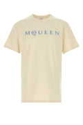 Alexander McQueen Logo-Embroidered Cotton T-Shirt — Cream