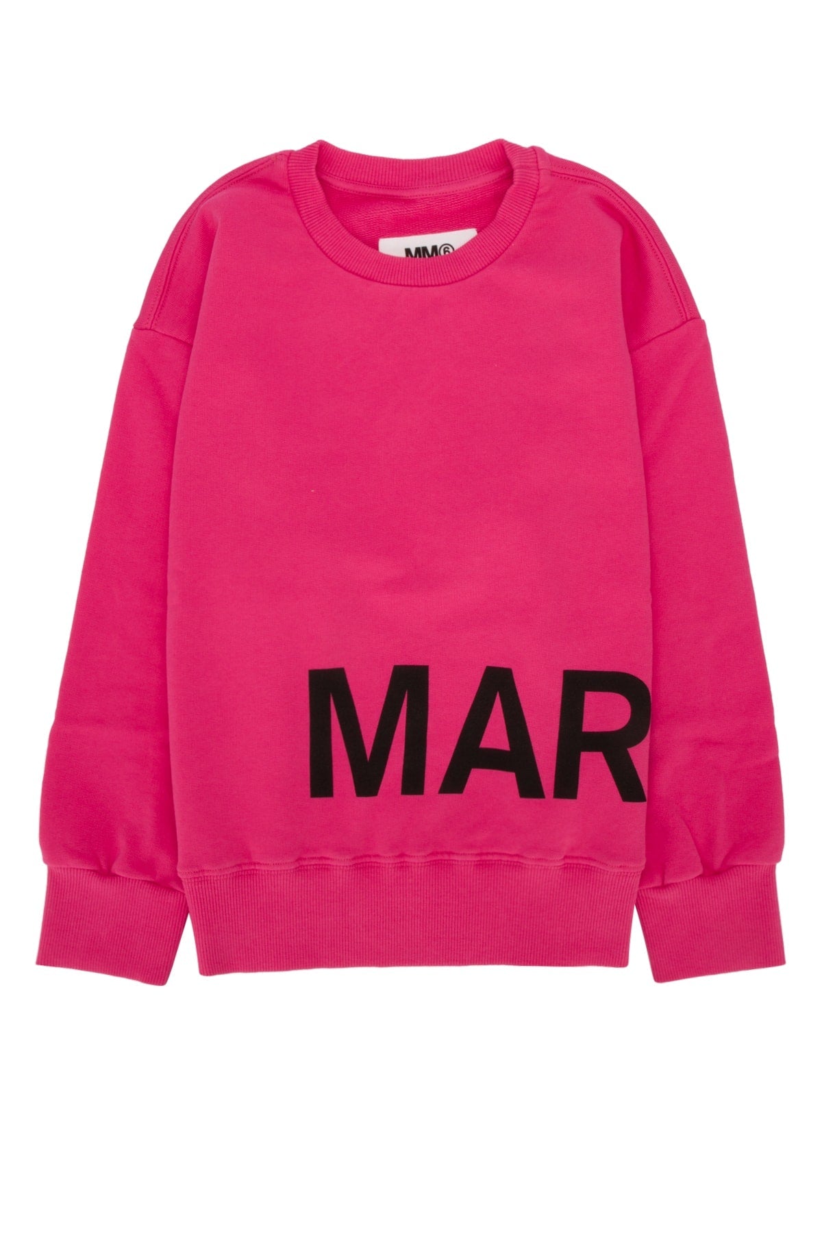 Mm6 Kids Logo-Print Cotton Sweatshirt — Pink