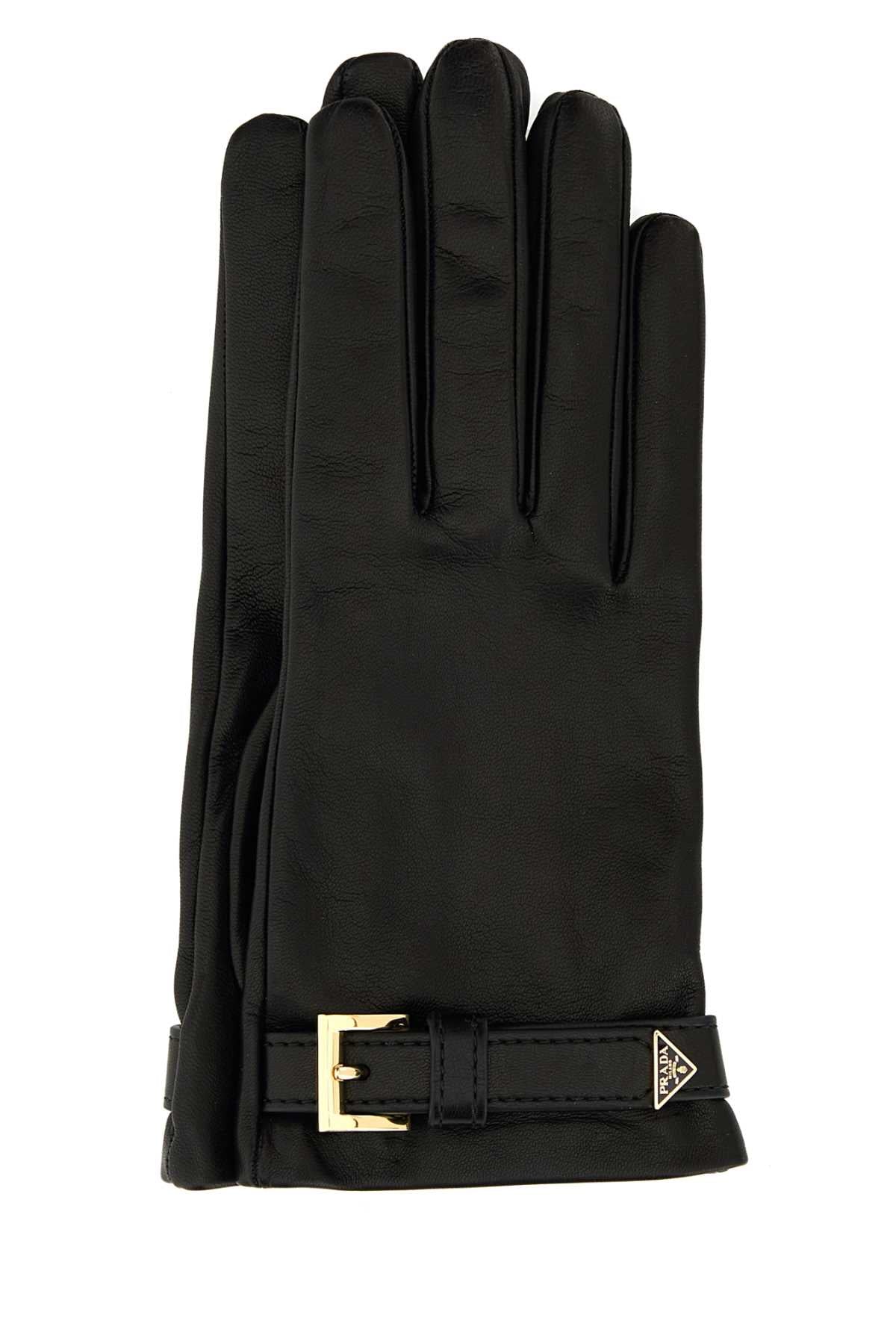 Prada Nappa Leather Gloves — Black