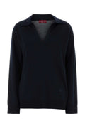 Gucci Wool Oversize Polo Sweater — Navy