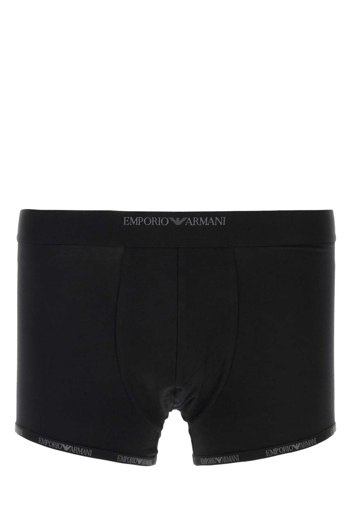 Emporio Armani Trunk Boxer Shorts — Black