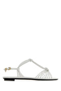 Prada Strappy Leather Sandal — White