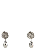 Magda Butrym Rose-Shaped Drop Earrings — Silver
