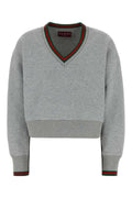 Gucci Web-Trim Cotton Blend Sweatshirt — Gray
