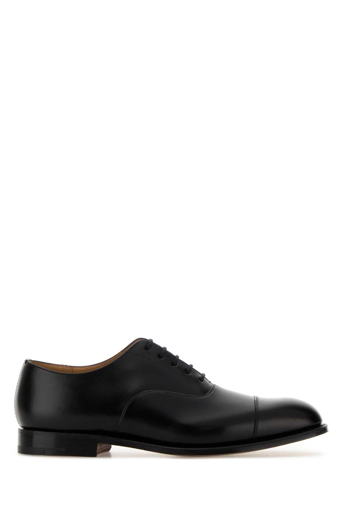 Church'S Leather Cap-Toe Oxford — Black