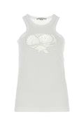 Stella McCartney Embroidered Cotton Tank Top — White