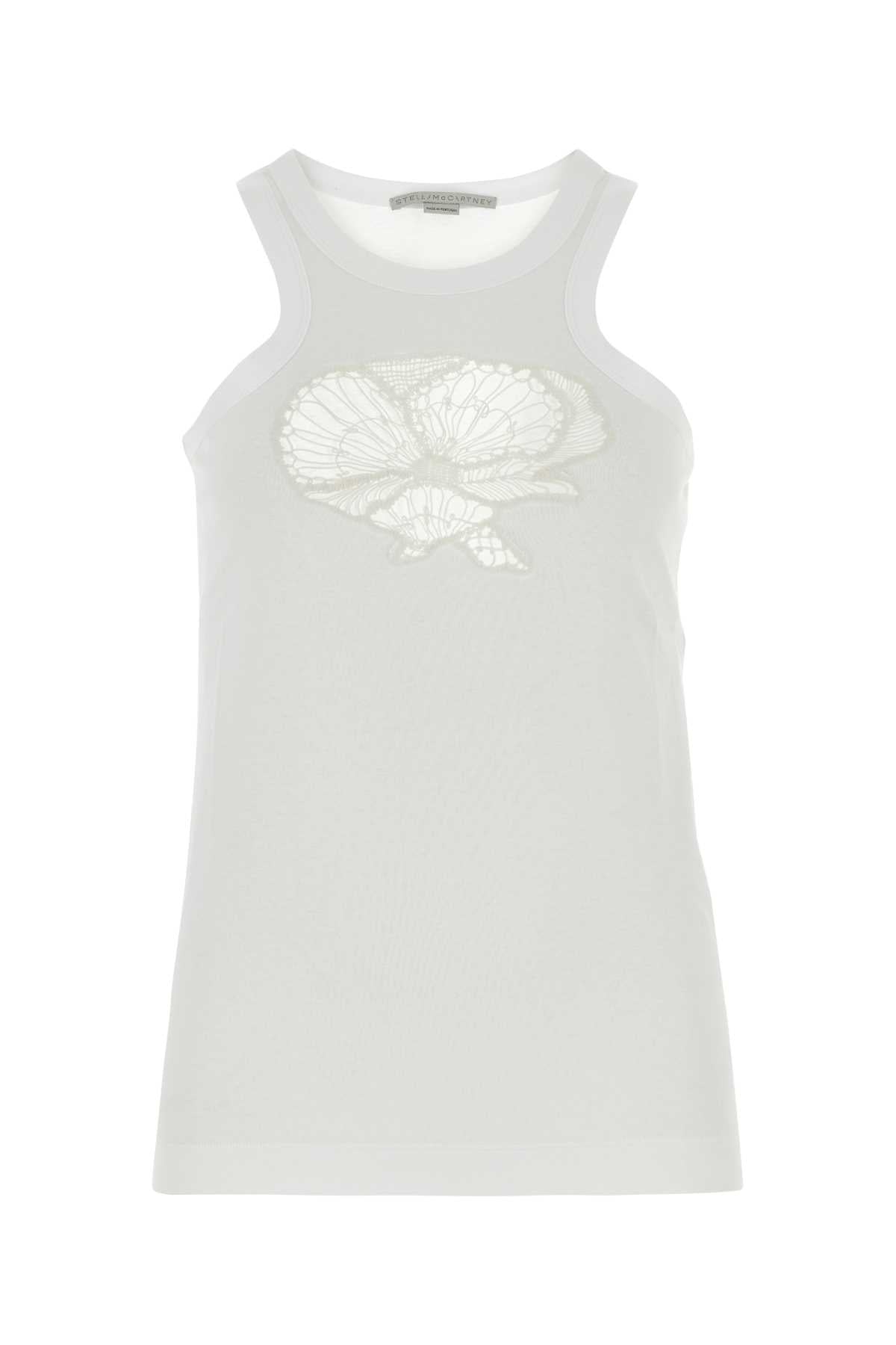 Stella McCartney Embroidered Cotton Tank Top — White