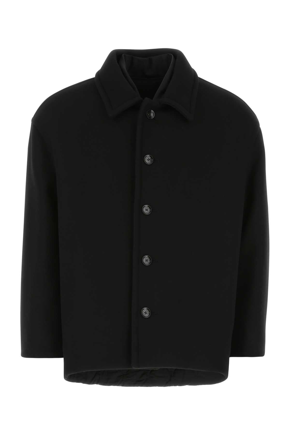 Valentino Garavani Virgin Wool Blend Coat — Black
