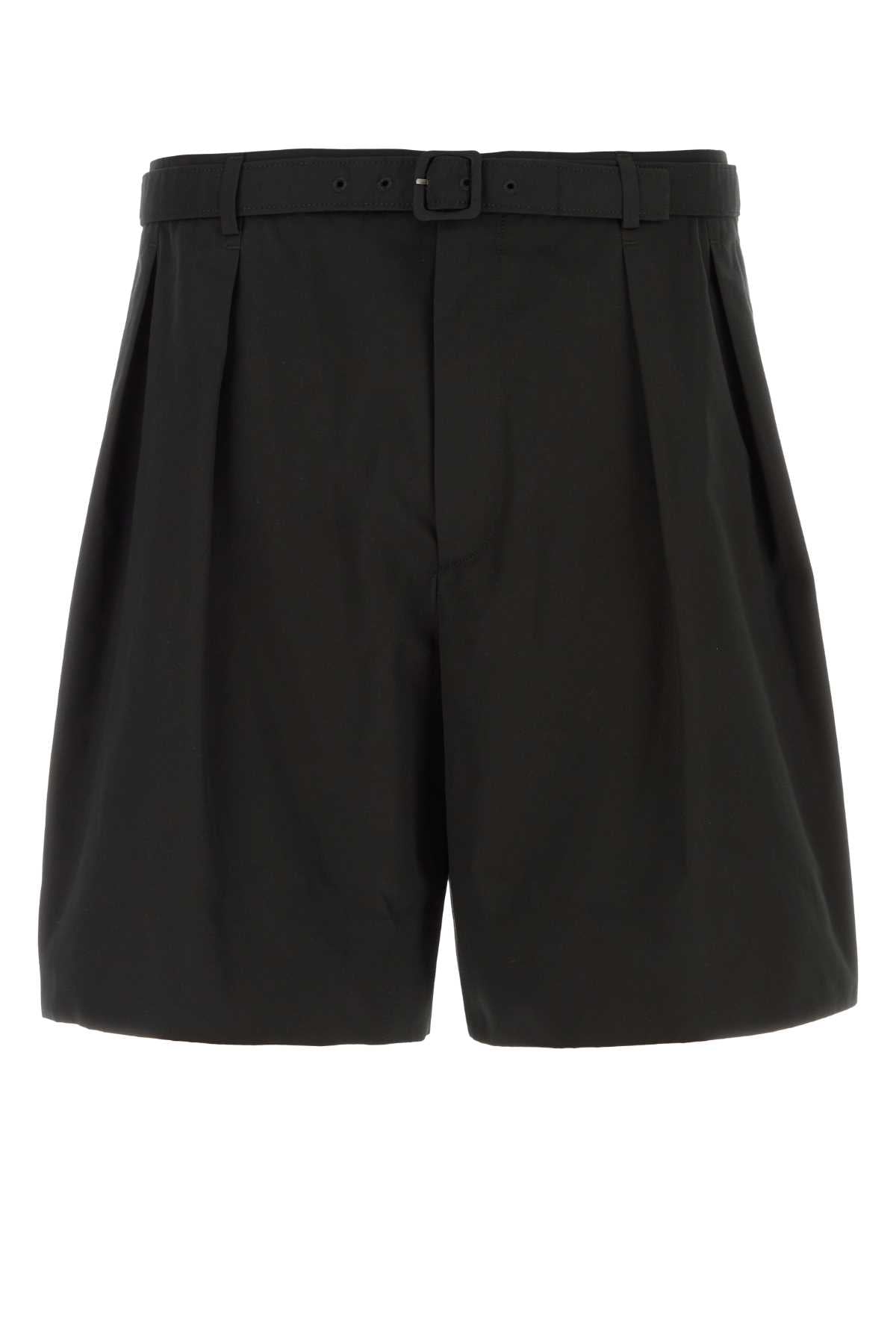 Saint Laurent Poplin Bermuda Shorts — Black