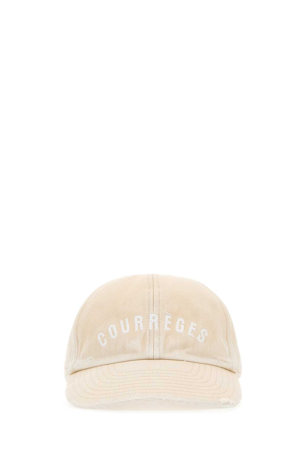 Courreges CAPPELLO Cotton Baseball Cap — Beige