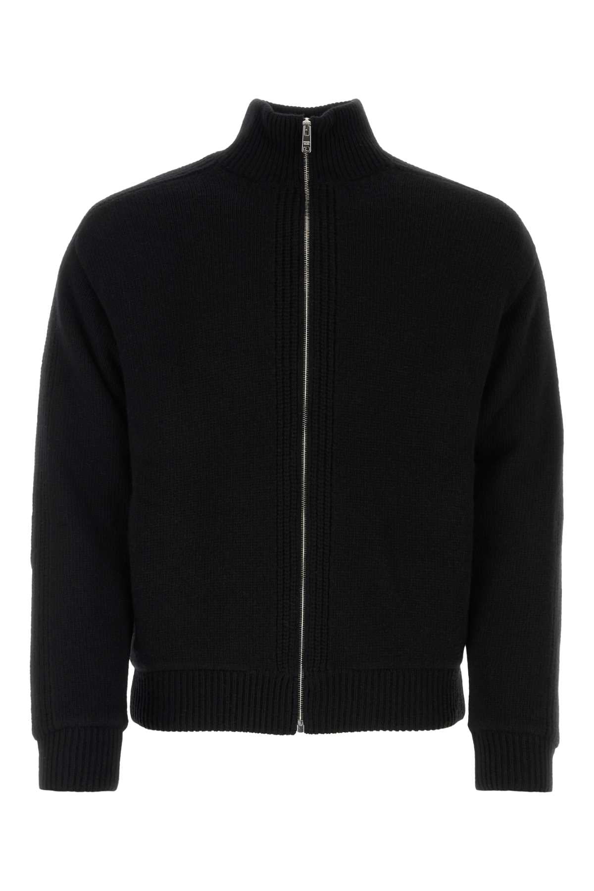 Prada Virgin Wool and Cashmere Blend Cardigan — Black