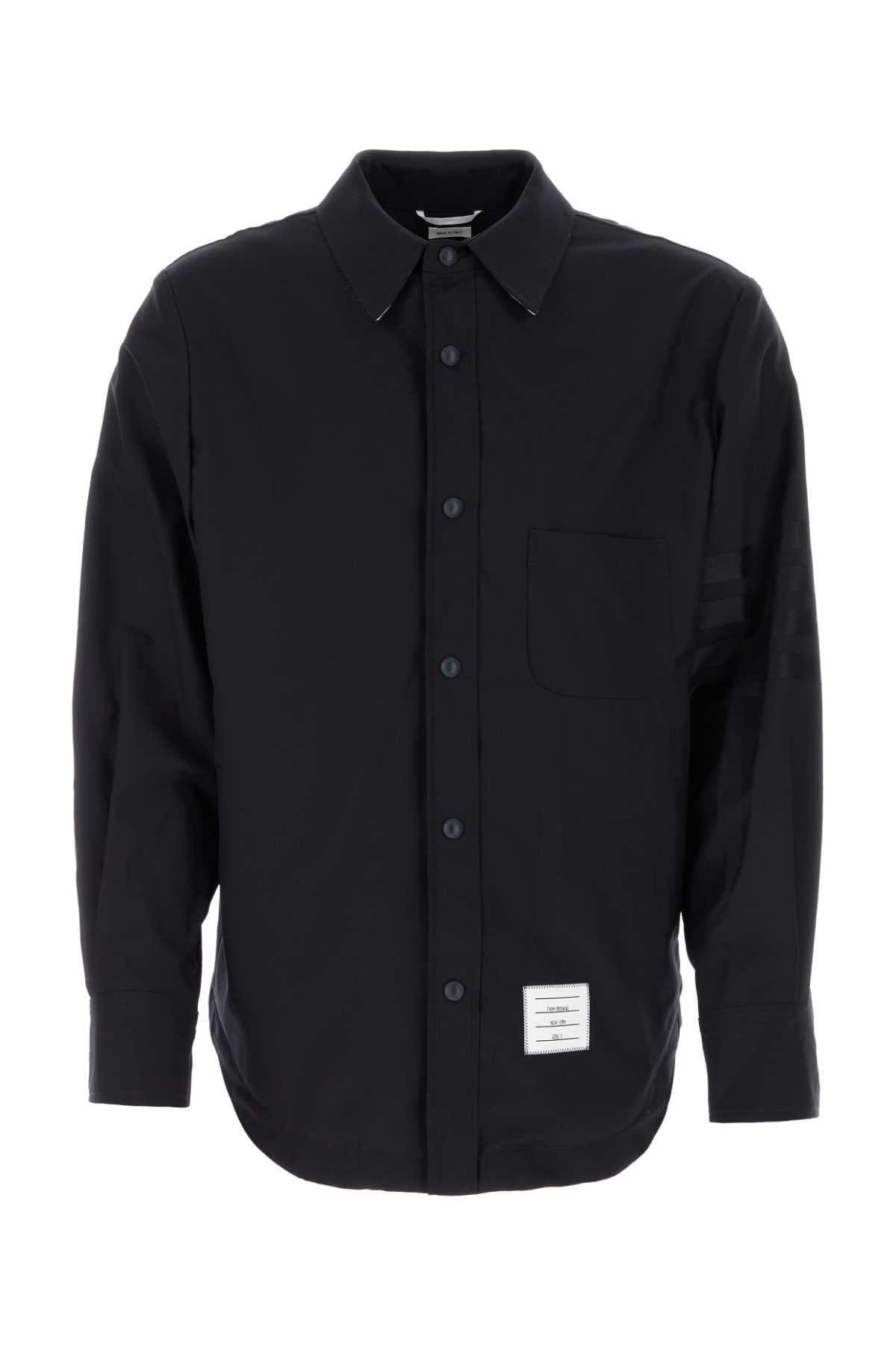 Camisa de lana Thom Browne — Negra
