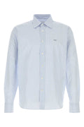 Prada Embroidered Poplin Shirt — Blue
