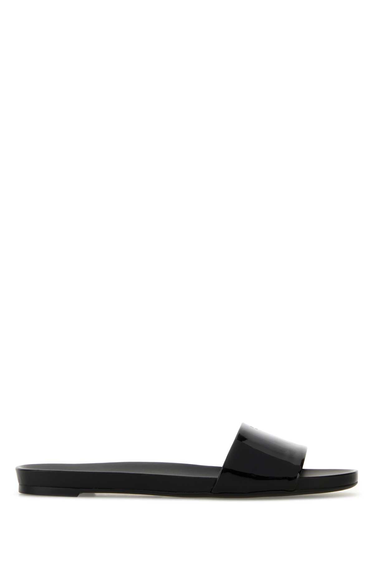 Prada Leather Slide Flat — Black