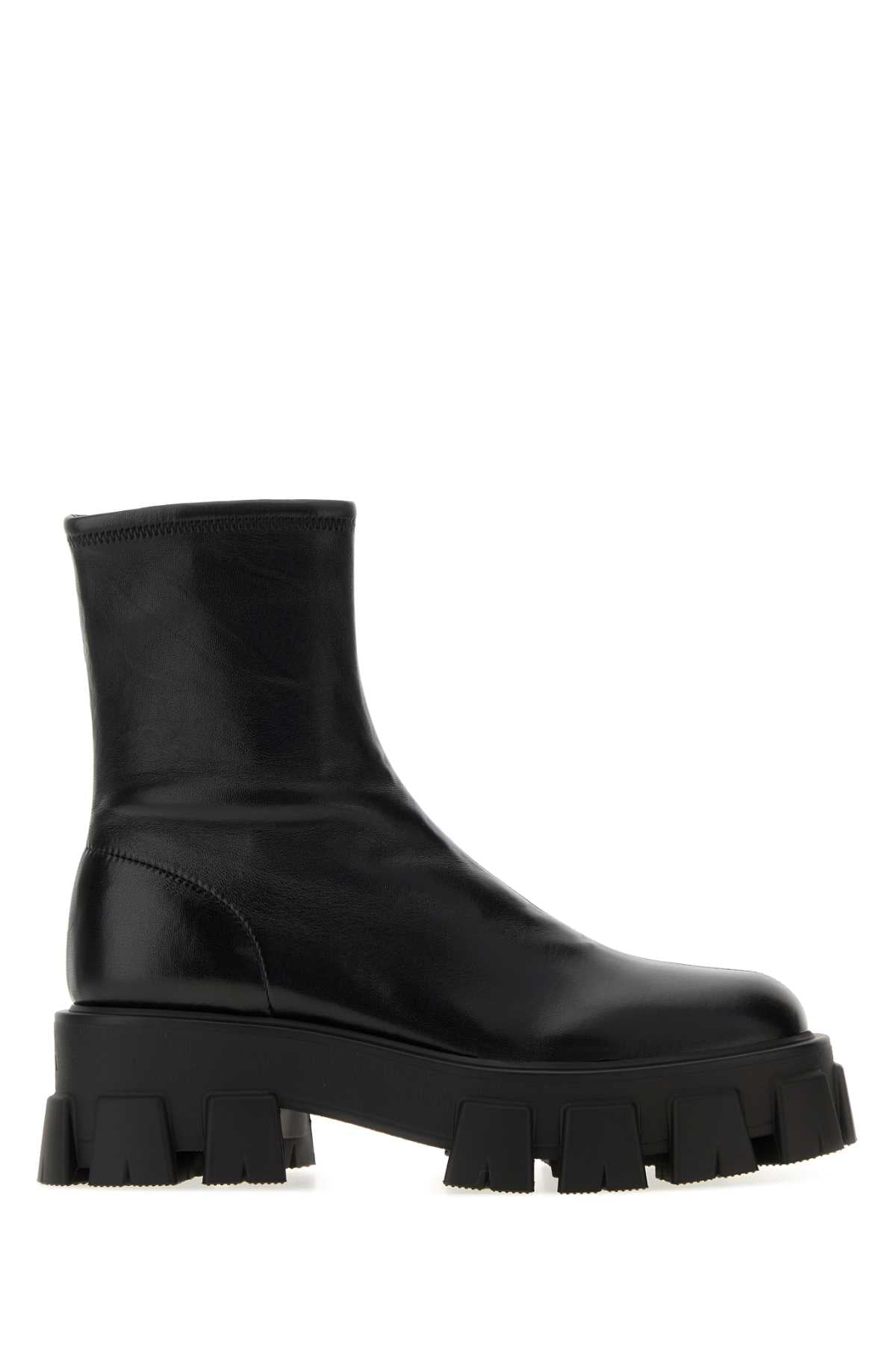 Prada Monolith Ankle Boot — Black