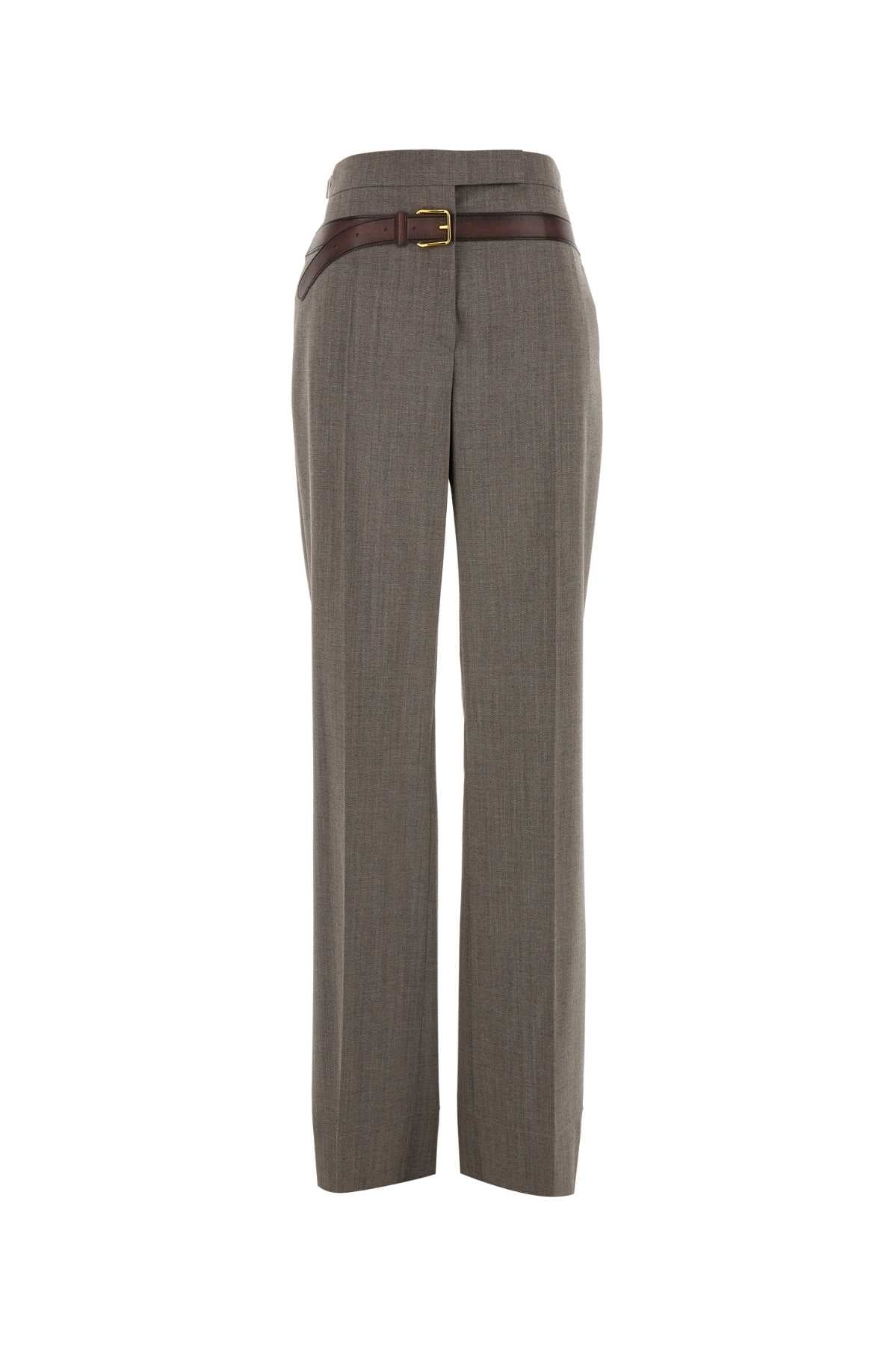 Prada Tech Wool Trousers — Gray