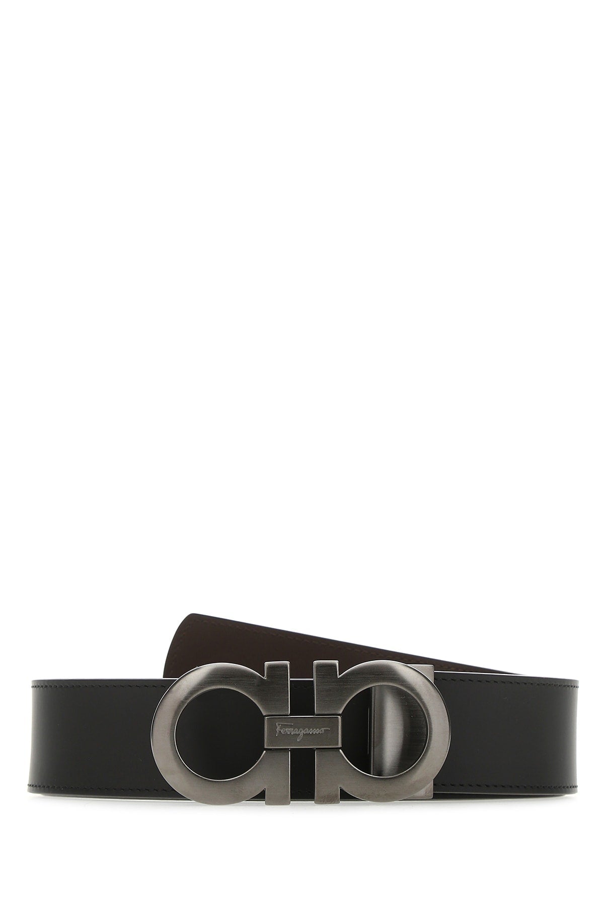 Ferragamo Double Gancini Belt — Black