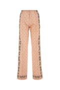 Palm Angels Linen-Cotton Printed Trousers — Beige