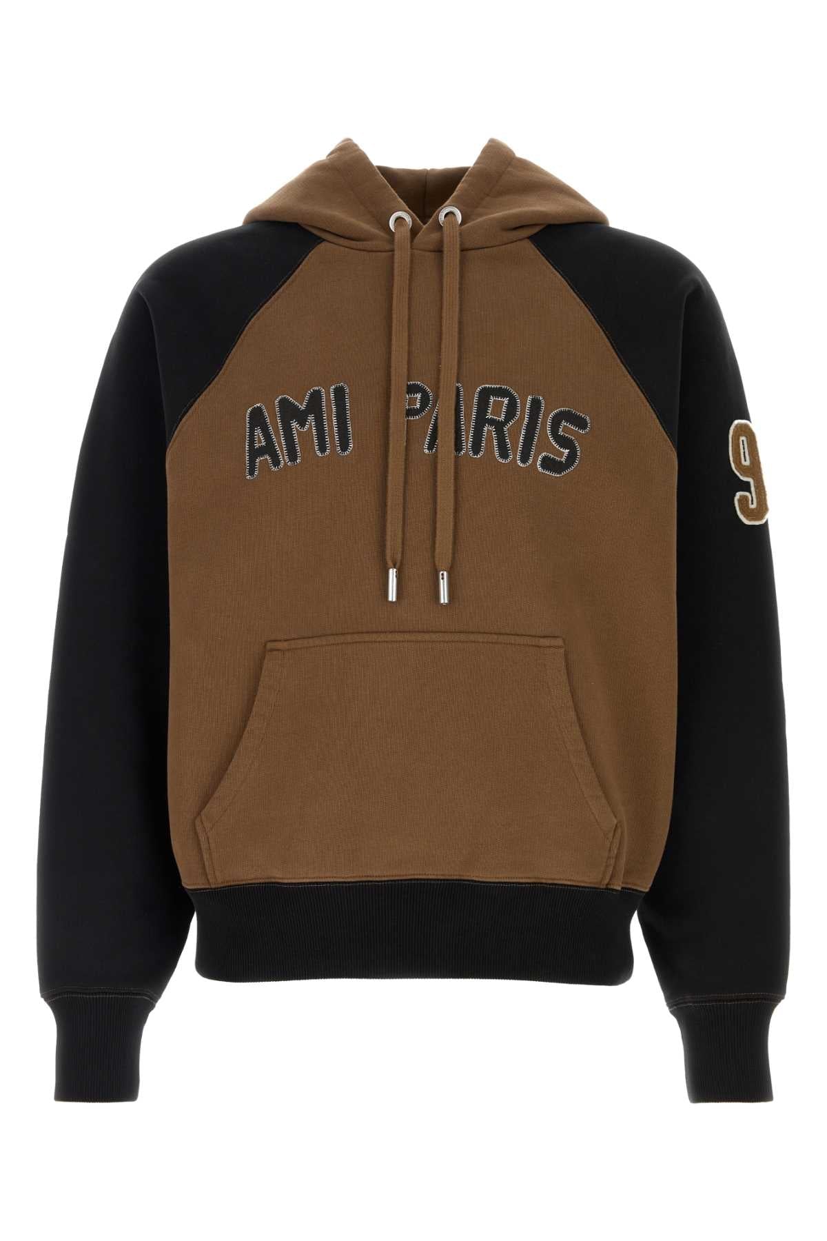 AMI Paris Patch Sweatshirt — Brown