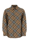 Burberry Checked Wool Blend Shirt — Beige